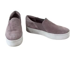 Vince Mauve Suede Slip On Platform Sneakers Light Pink Size 9